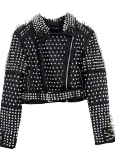 Black Full Studded  Spiked Moto Jacket