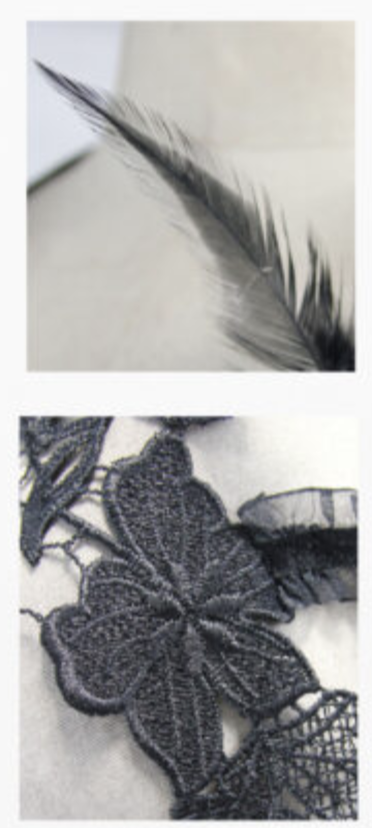 Gothic Floral Feather Harness Cut Out Cups