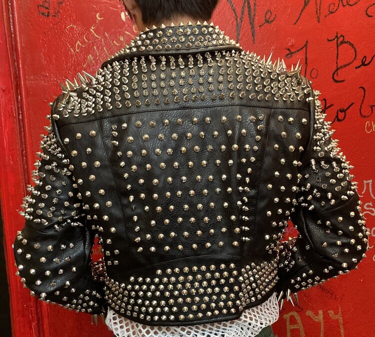 Black Full Studded  Spiked Moto Jacket