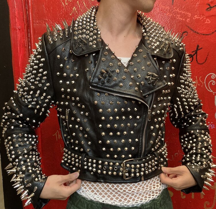Black Full Studded  Spiked Moto Jacket