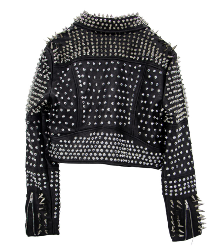 Black Full Studded  Spiked Moto Jacket