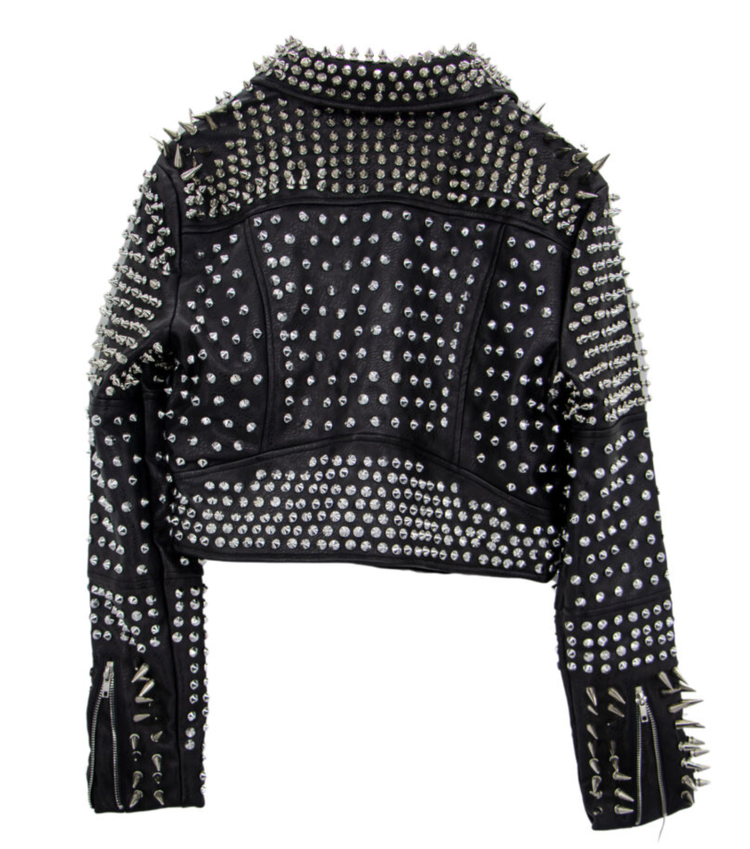 Black Full Studded  Spiked Moto Jacket