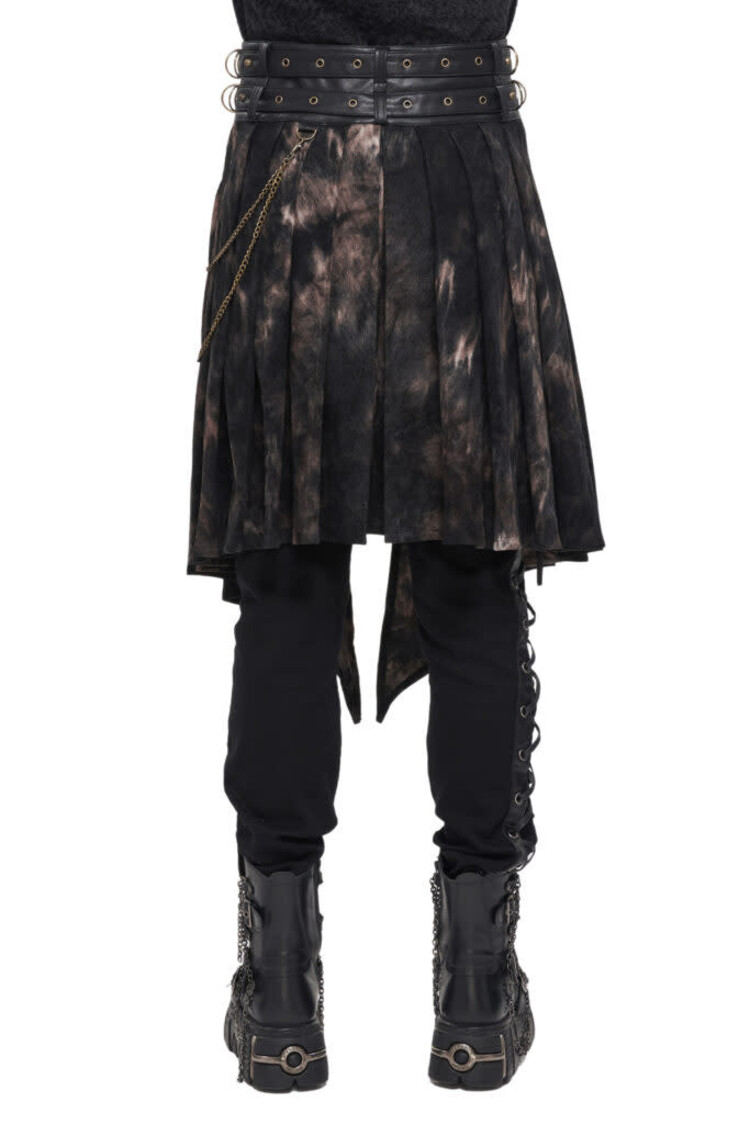 Gothic Bleached Buckle Belt Skirt