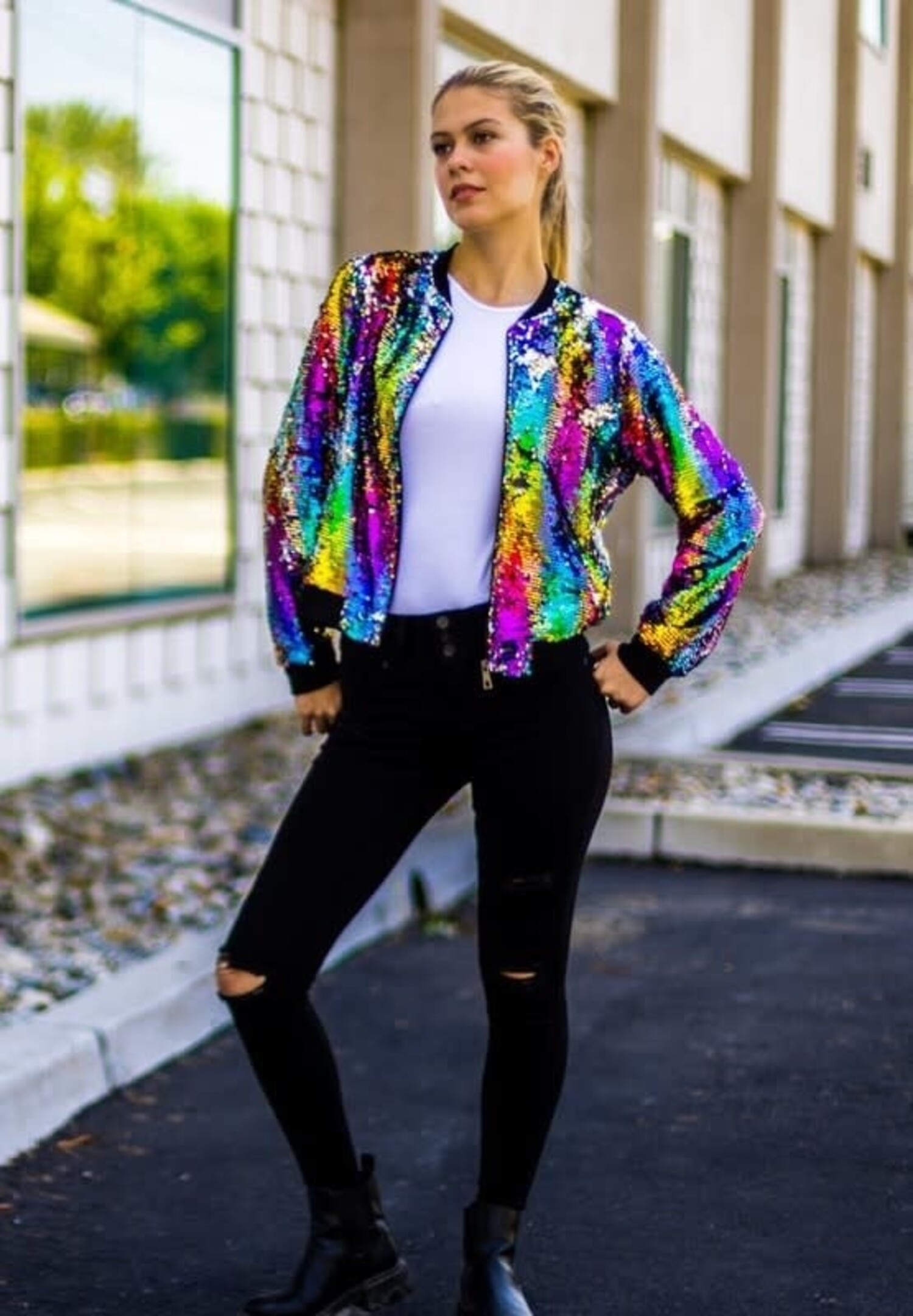 Sequin Bomber Jackets o/s  No Rules Fashion - No Rules Fashion