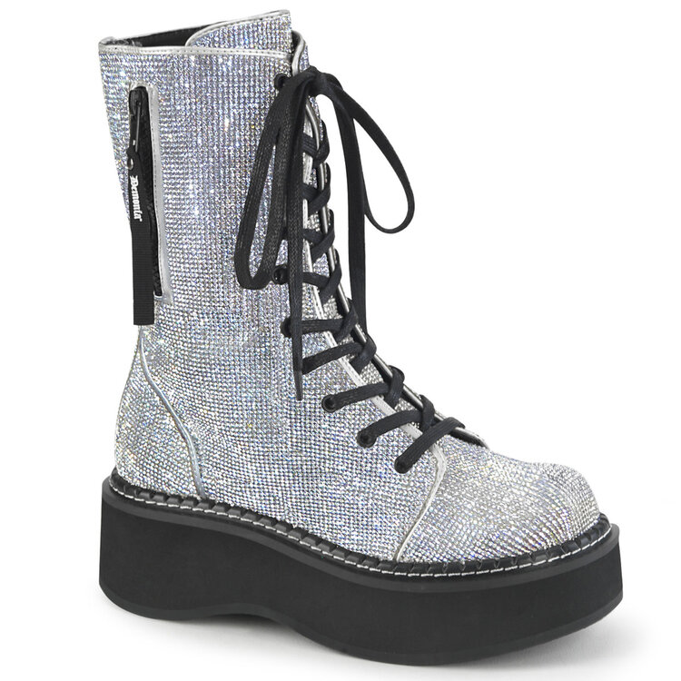 Emily-362 Mid-Calf Rhinestone Boot