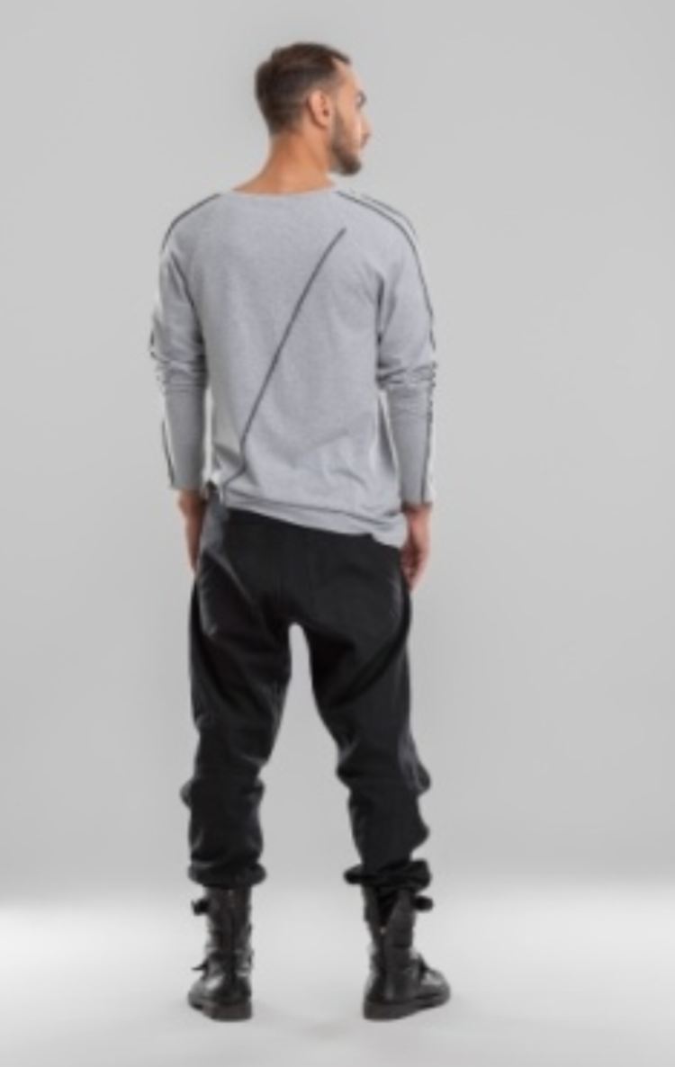 Men's Long Sleeve Melange Grey