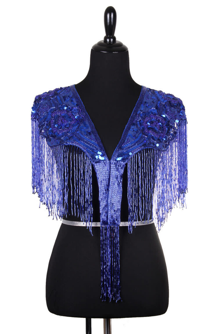 Beaded Art Deco Shoulder Shawl w/ Roses