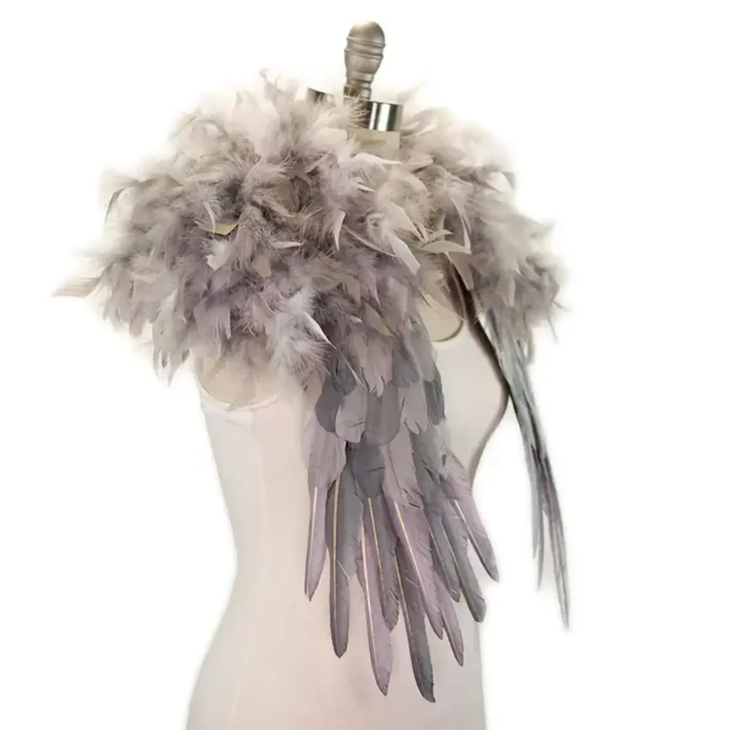  CRASHOT Feather Shoulder Pieces - Feather Shrug Epaulettes  Shoulder Carnival Costume Mardi Gras Accessories for Women (Purple) :  Clothing, Shoes & Jewelry