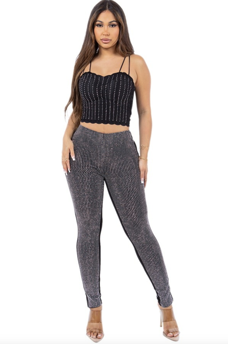 Rhinestone Studded Leggings