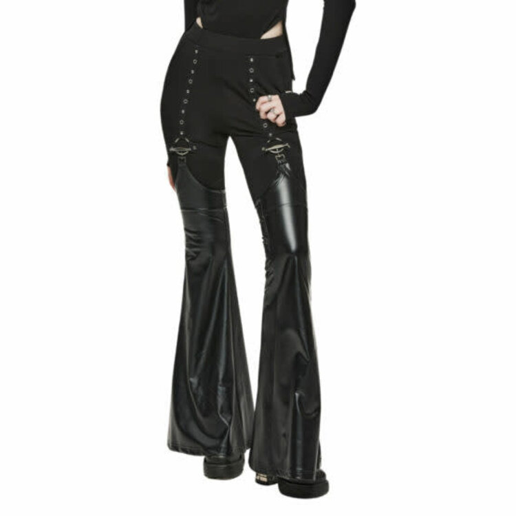 Punk Leggings w/ Detachable PU Leather Leg Gaiters