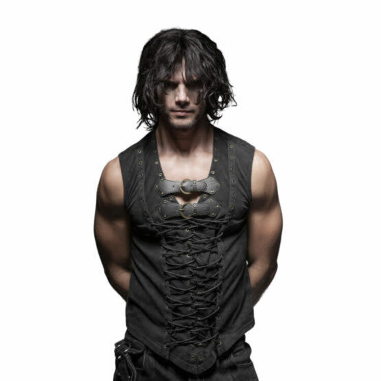 Gray Front Strap Vest