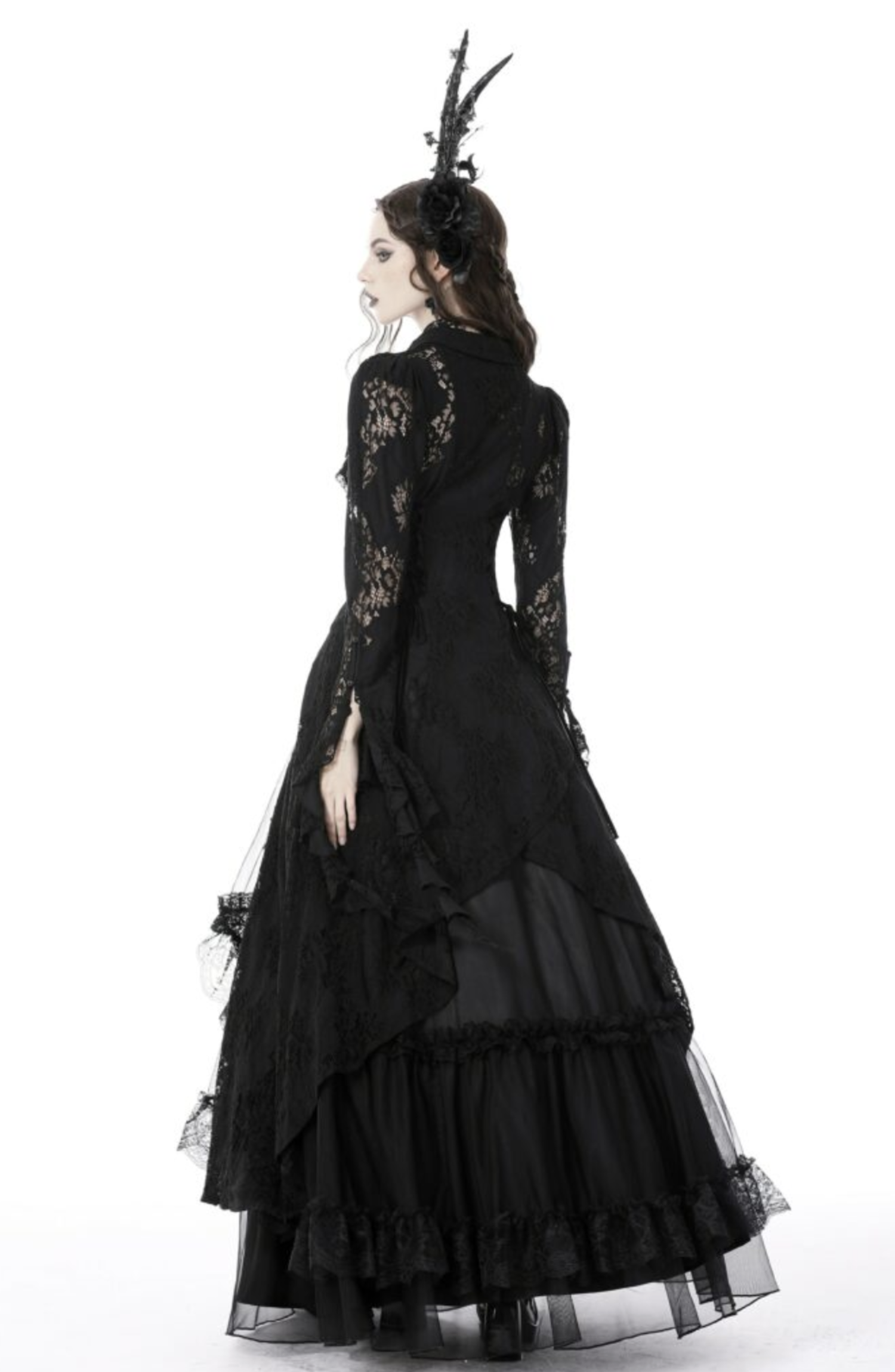 Gothic Romantic Hallow Out Frilly Lace Coat