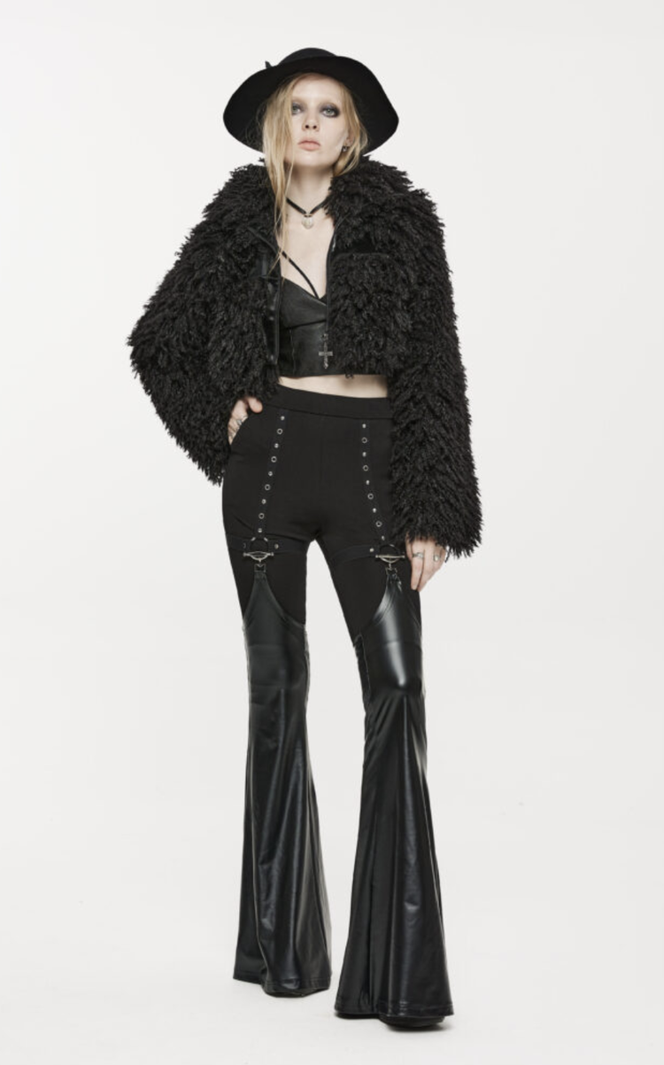 Punk Leggings w/ Detachable PU Leather Leg Gaiters