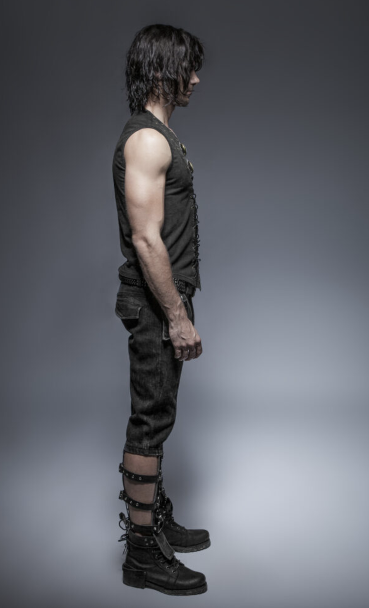 Gray Front Strap Vest