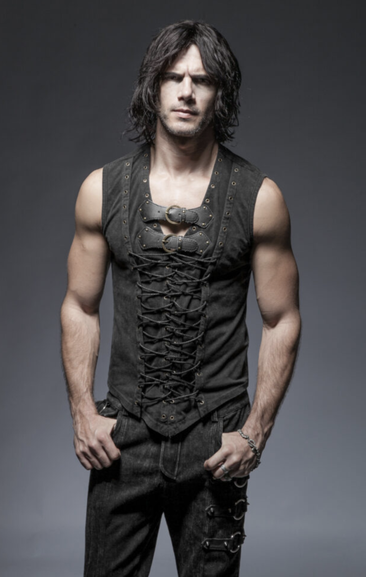 Gray Front Strap Vest