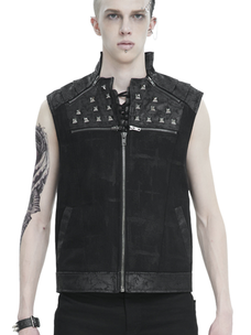 Punk Studded Zip Up Vest