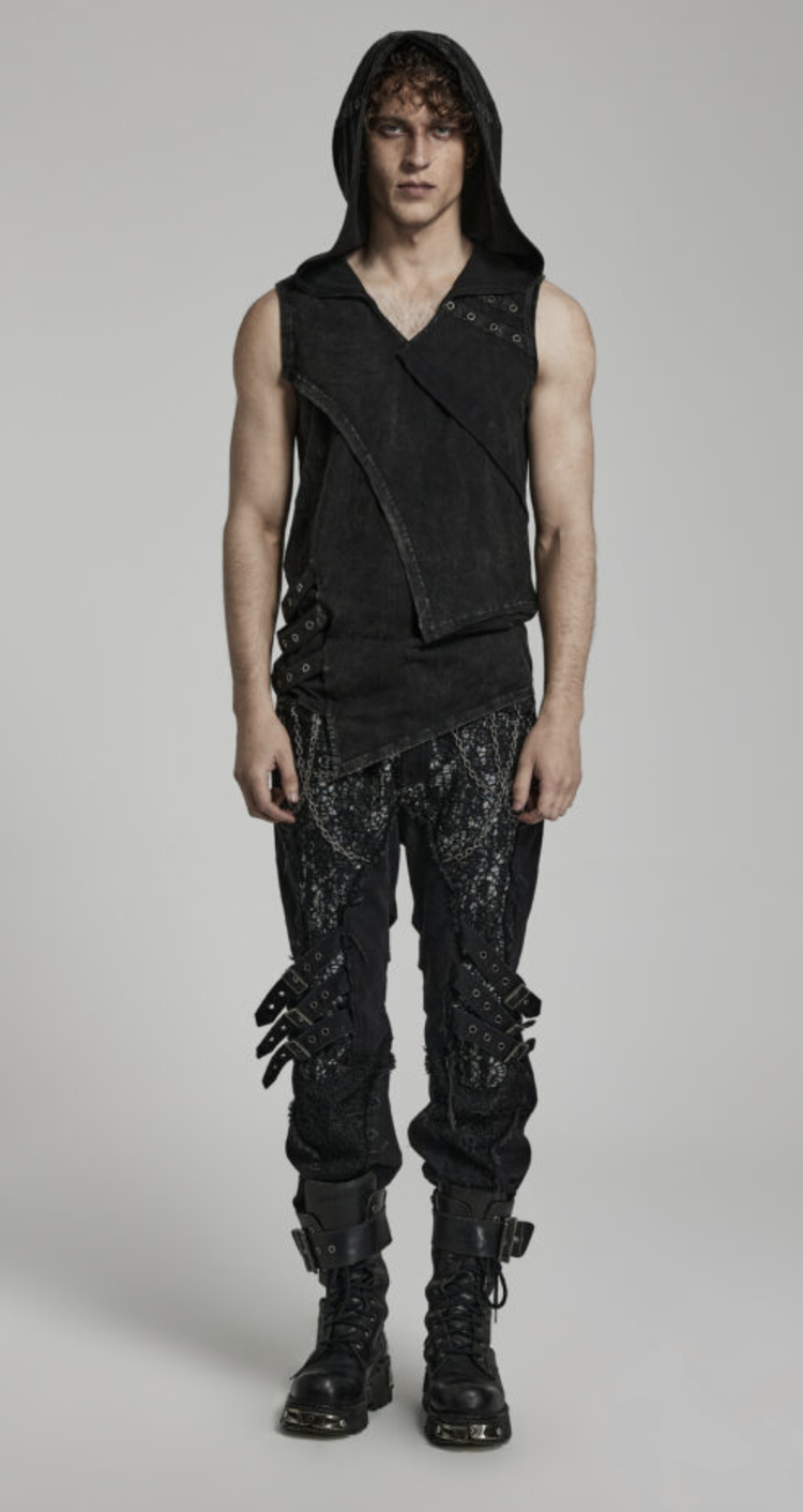 Punk Distressed Hooded Tank