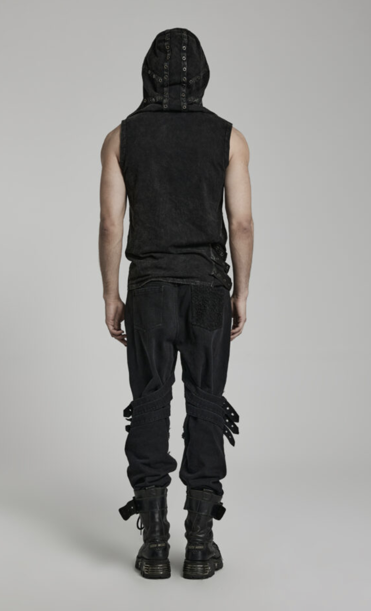 Punk Distressed Hooded Tank