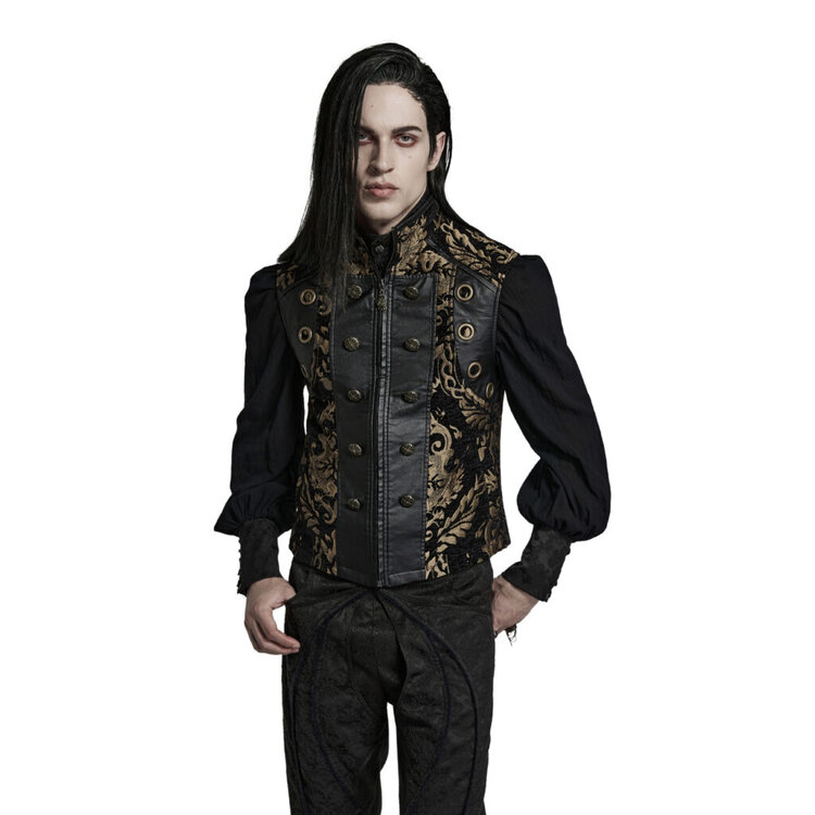 Black Ornate Jacquard Vest