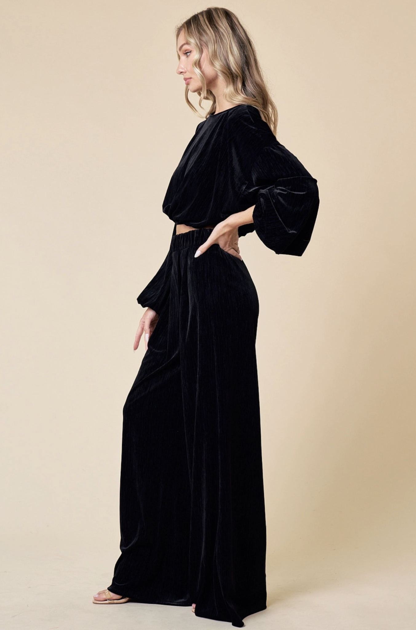 Fashion (Black Velvet)Autumn Floor Length Sports Pants For Women