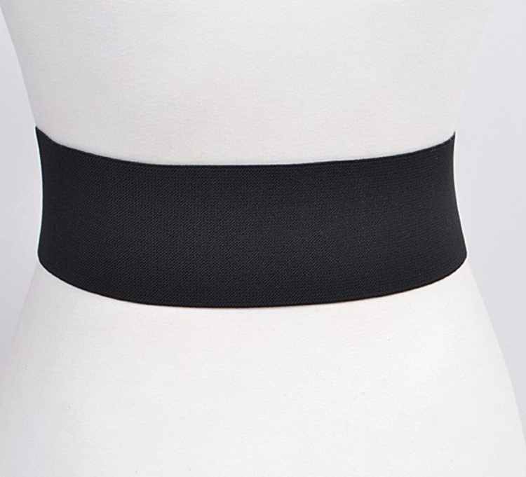 Studded Elastic Back Zipper Belt