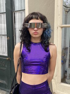 Holographic Roller Girl Crop Top