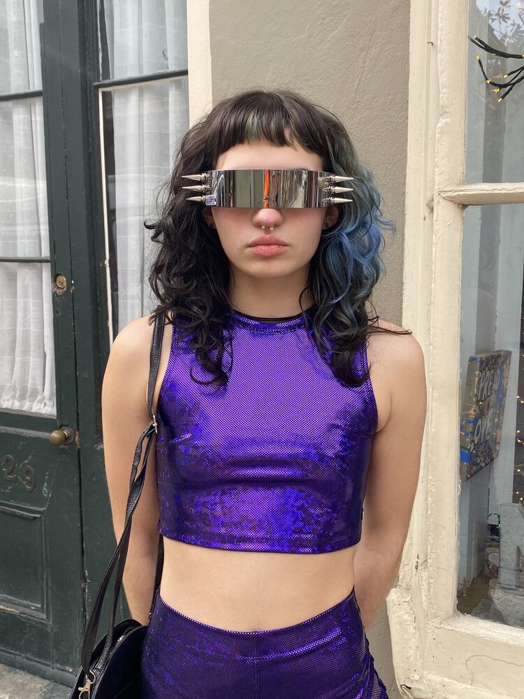 Holographic Roller Girl Crop Top