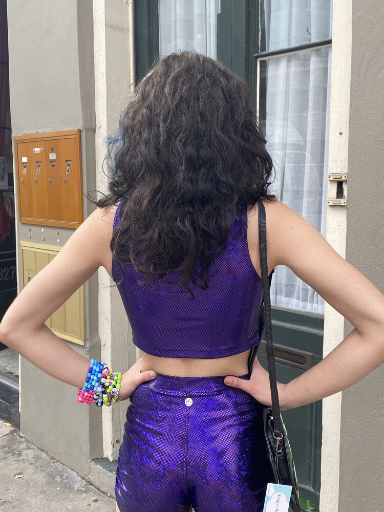 Holographic Roller Girl Crop Top