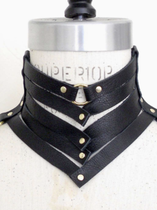 Victoria Leather Gorget Style Collar