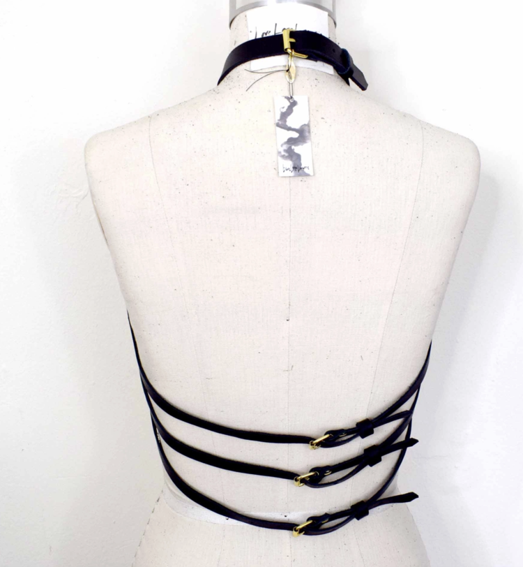 Diedre Draped Leather Neck Harness