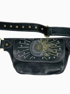 Celestial Embroidery Leather Hip Belt