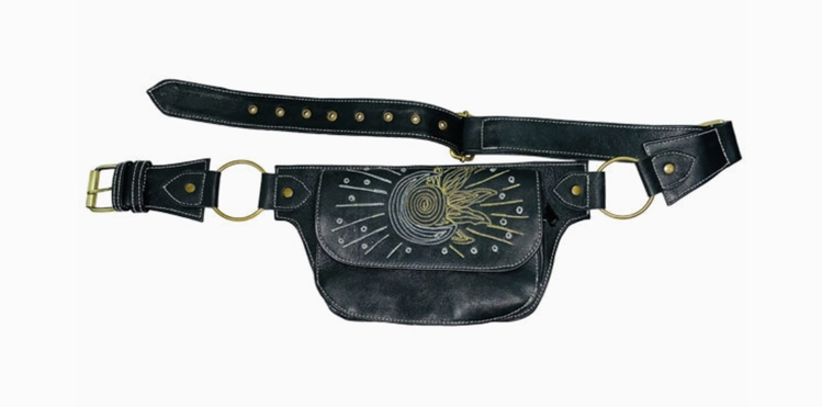 Celestial Embroidery Leather Hip Belt