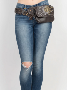 Celestial Embroidery Leather Hip Belt