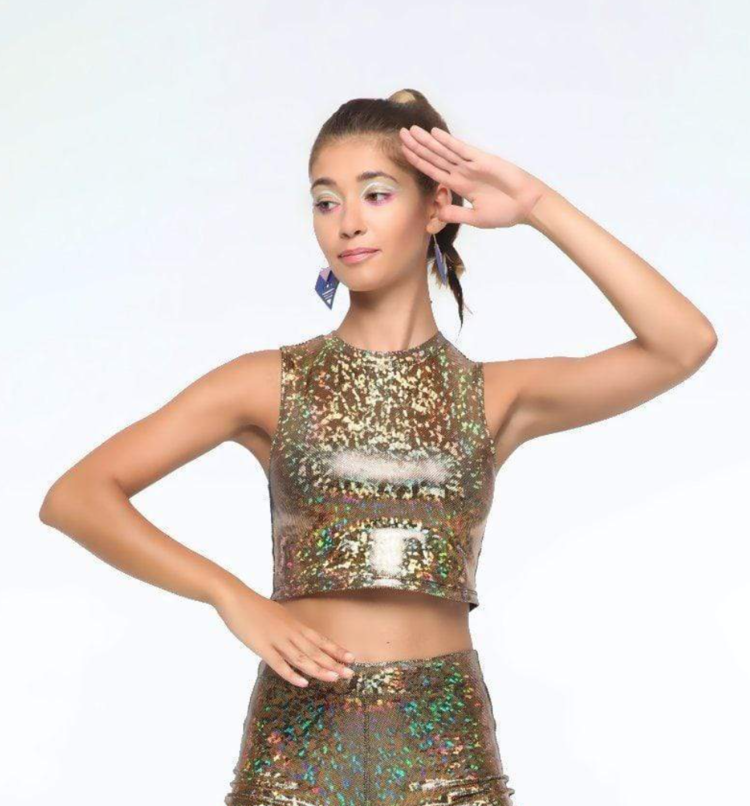 Holographic Roller Girl Crop Top