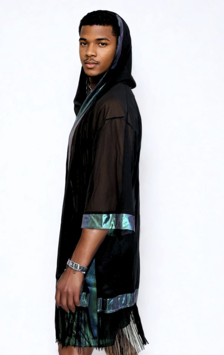 Cosmic Drifter Mesh Kimono