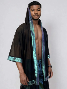 Cosmic Drifter Mesh Kimono