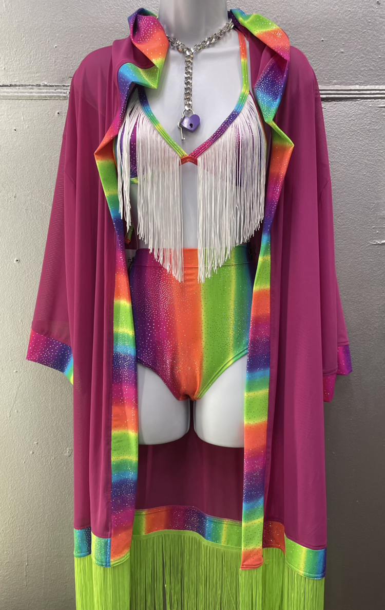 Cosmic Drifter Mesh Kimono