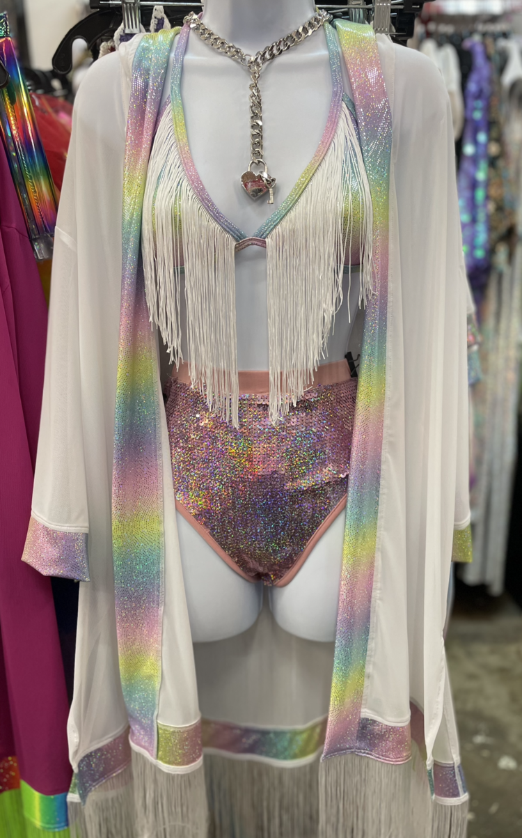 Cosmic Drifter Mesh Kimono