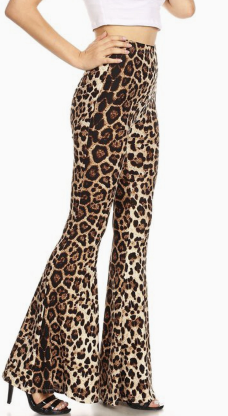 Leopard Print 70's  Bell  Bottoms