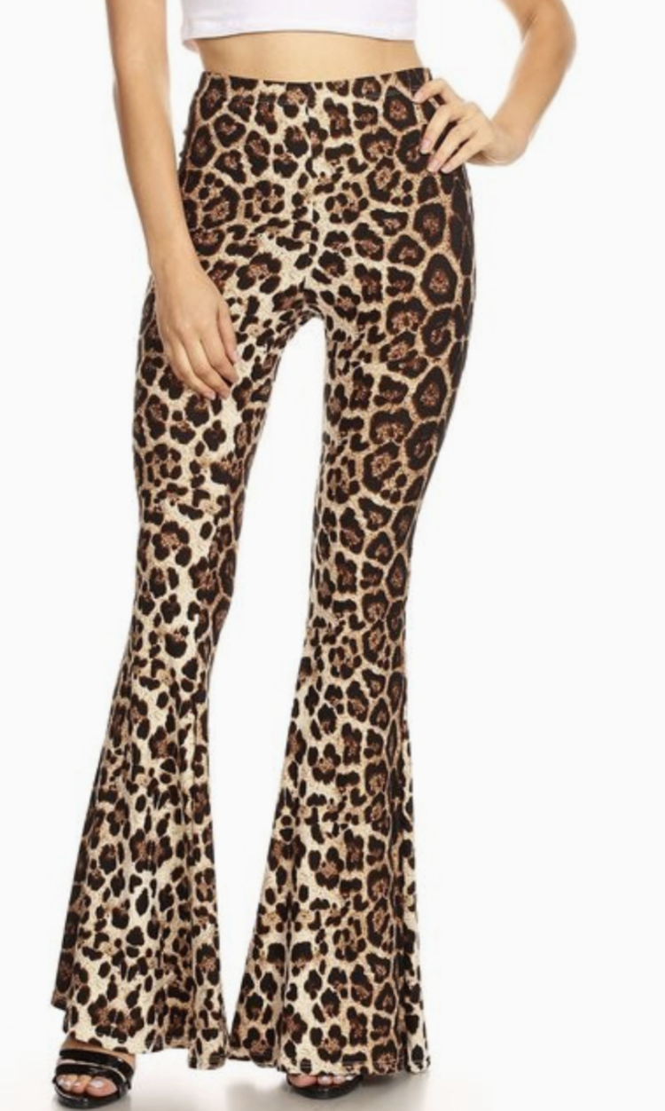 Leopard Print 70's  Bell  Bottoms