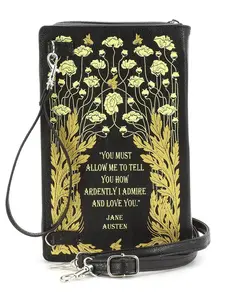 Pride and Prejudice Floral Book Clutch Bag