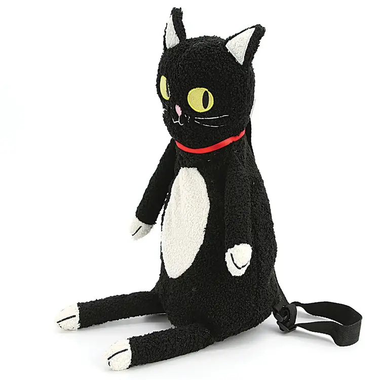 Furry Black Cat Backpack