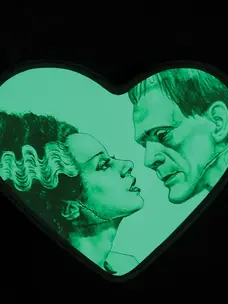 Glow in the Dark Heart Shape Frank with Bride Backpack