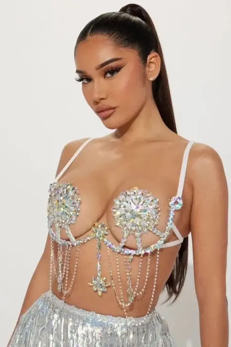 Winterfell Clear Iridescent Crystal Carnival Bra