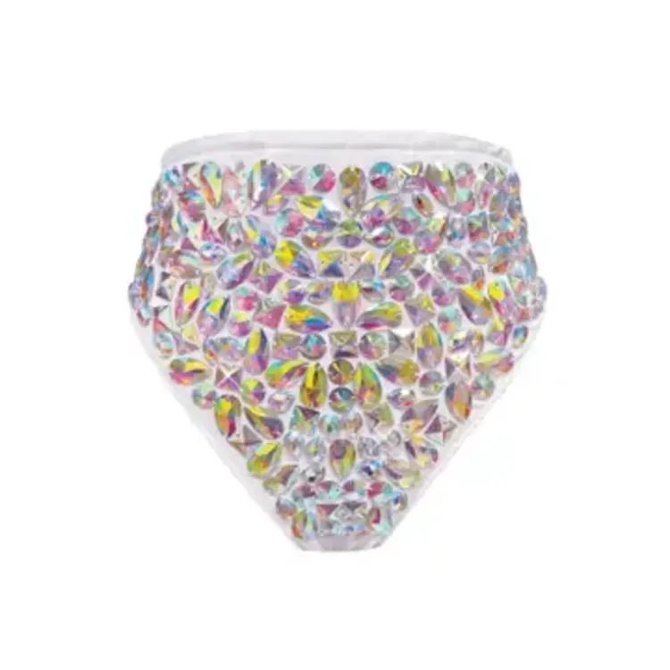 Sparkling Diamond Iridescent Rhinestone High-Waisted  Bottoms