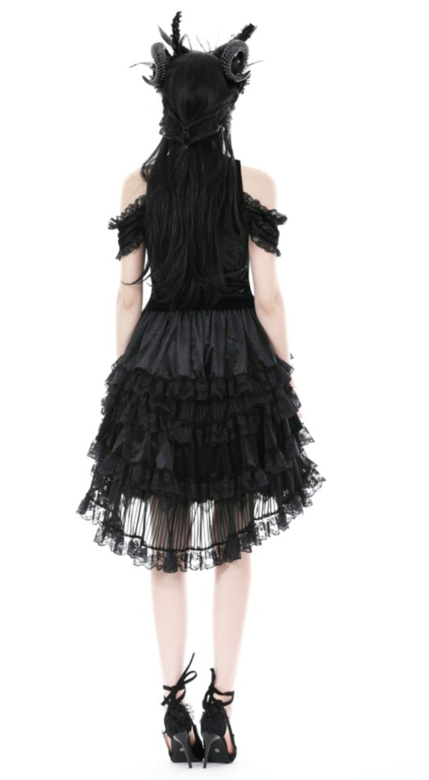 Princess Frilly Lace Ruffle Hi Lo Skirt | No Rules Fashion