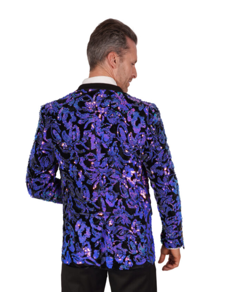Purple Leaf Sequin Blazer