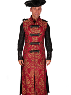 Gothic Damask Brocade Waistcoat Red