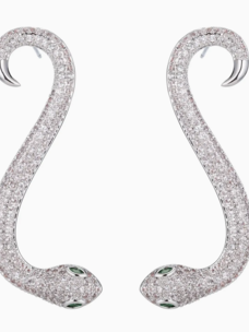 Charmer Rhinestone Snake Earrings