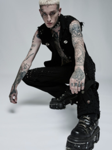 Punk Daily Wear Cut Off Vest